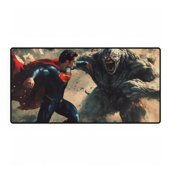 Superman Fighting Doomsday (Edition V) — XXL Gaming Desk Mat — Full Top-Down Artwork View