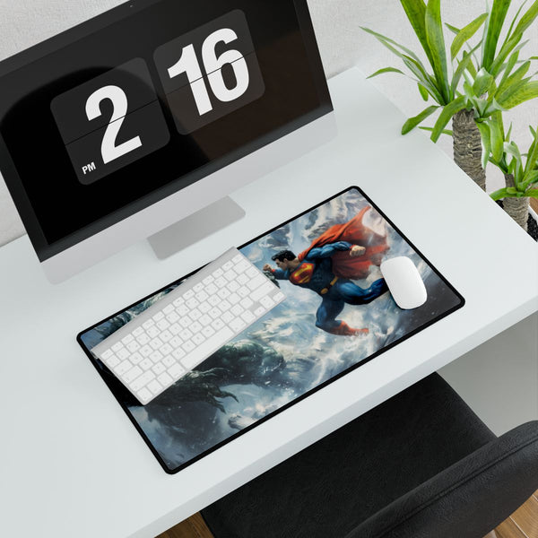 Superman Fighting Doomsday (Edition VI) — XXL Gaming Desk Mat — Gaming & Workspace Desk Setup View