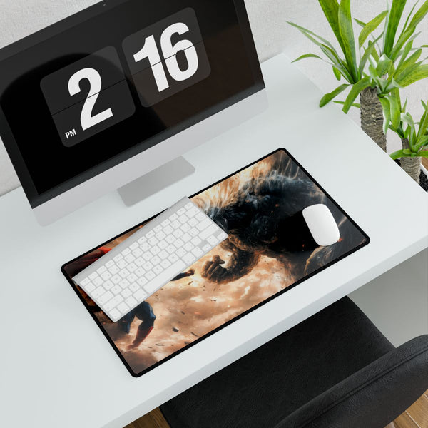 Superman Fighting — XXL Gaming Desk Mat — Gaming & Workspace Desk Setup View