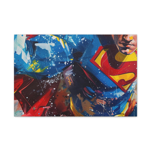 Superman Painting (Edition II) — 24×16 Canvas Wall Art — Front Gallery-Wrapped Canvas View