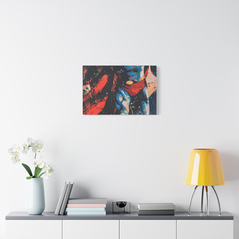 Superman Painting (Edition III) — 24×16 Canvas Wall Art — Living Room Wall Lifestyle View