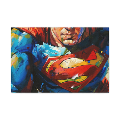 Superman Painting — 24×16 Canvas Wall Art — Front Gallery-Wrapped Canvas View