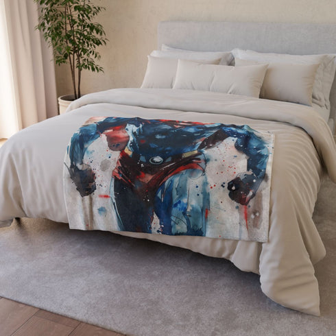 Superman — 50×60 Plush Throw Blanket — Draped Over Sofa & Bed Lifestyle View