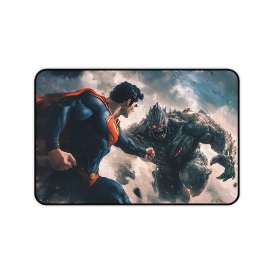 "Superman vs Doomsday Desk Mat: Epic Battle on Your Desk!"