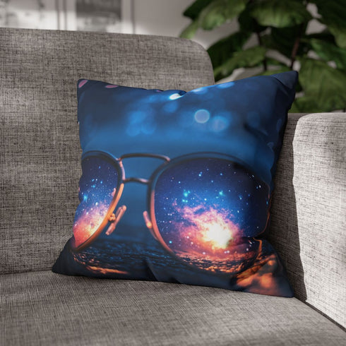 Supernova Reflecting in Sunglasses — Double-Sided Cushion Cover — Sofa & Armchair Living Room Lifestyle View