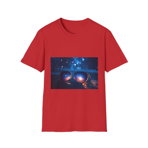 Supernova Reflecting in Sunglasses Graphic Unisex Softstyle T-Shirt - Red Variant