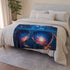 Supernova Reflecting in Sunglasses — Plush Fleece Throw Blanket — Drape over Sofa & Bed Lifestyle View