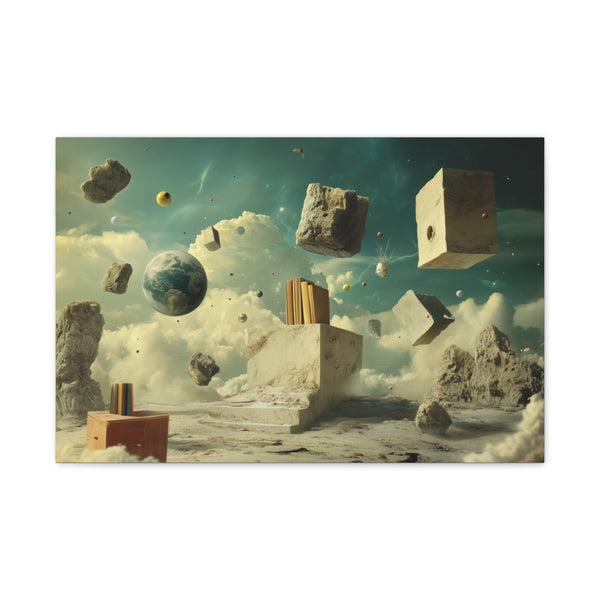 Surreal Dreamscape with Levitating Objects (Edition III) — 24×16 Canvas Wall Art — Front Gallery-Wrapped Canvas View