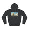 Surreal Dreamscape with Levitating Objects Graphic Unisex College Hoodie - Jet Black Front