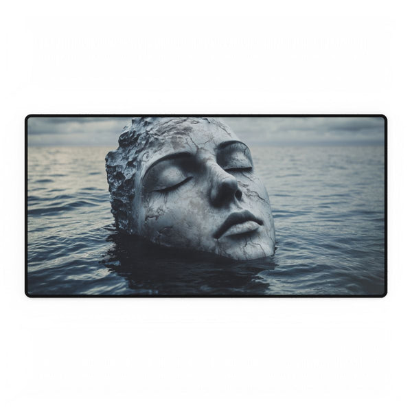 Surreal Face Melting into Ocean (Edition IV) — XXL Gaming Desk Mat — Full Top-Down Artwork View