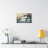 Surreal Face Melting into Ocean — Stretched Canvas Wall Art — Living Room Wall Lifestyle View