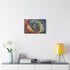 Dynamic Swirling Prismatic Color Vortex — Stretched Canvas Wall Art — Living Room Wall Lifestyle View