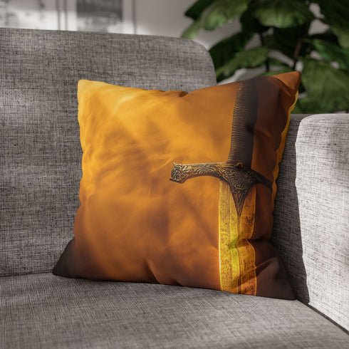 Sword Forged from Sunlight — Double-Sided Cushion Cover — Sofa & Armchair Living Room Lifestyle View