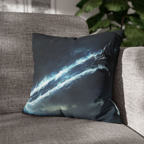Sword Forged in Thunderstorm — Double-Sided Cushion Cover — Sofa & Armchair Living Room Lifestyle View