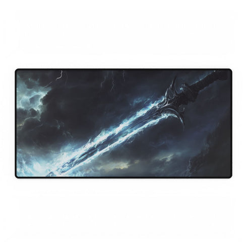Sword Forged in Thunderstorm — XXL Gaming Desk Mat — Full Top-Down Artwork View