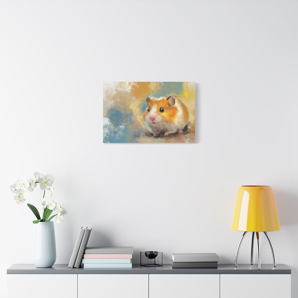 Syrian Hamster Hamster Cute Painting (Edition XVI) — Stretched Canvas Wall Art — Living Room Wall Lifestyle View
