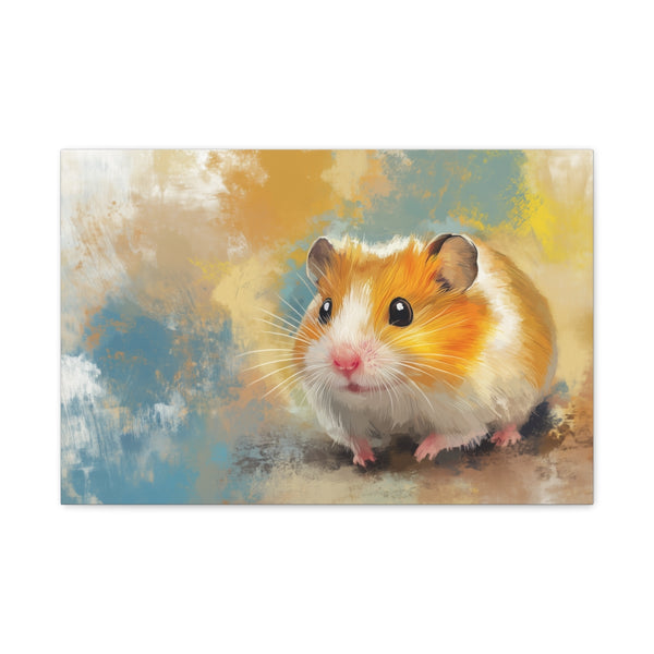 Syrian Hamster Hamster Cute Painting (Edition XVI) — 24×16 Canvas Wall Art — Front Gallery-Wrapped Canvas View