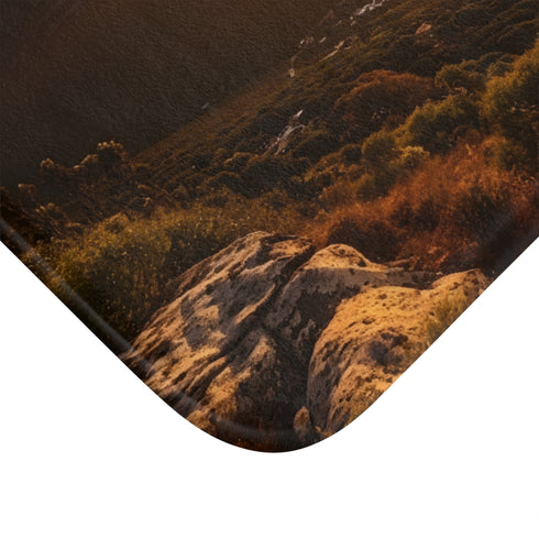 Table Mountain South Africa Luxury Memory Foam Bath Mat - Microfibre Texture Close-Up