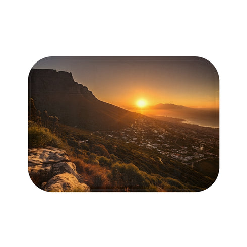 Table Mountain South Africa Luxury Memory Foam Bath Mat - Top View