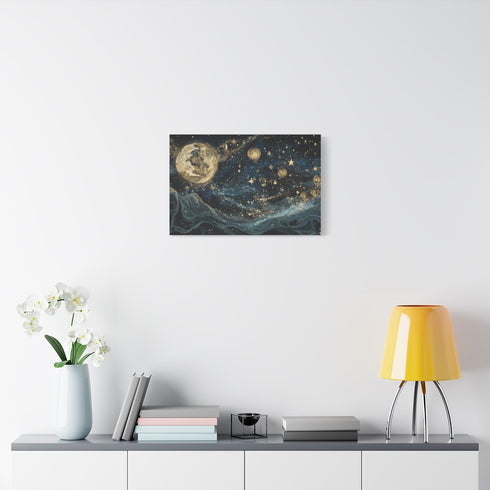 Tapestry Woven from Constellations (Edition II) — 24×16 Canvas Wall Art — Living Room Wall Lifestyle View