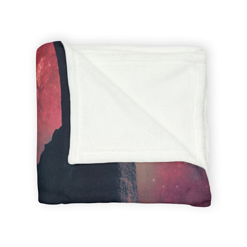 Temple Stairs Disappearing into Cosmos Plush Fleece Throw Blanket