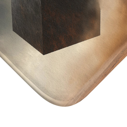 Tesseract Floating in Desert Storm — Memory Foam Bath Mat — Microfibre Texture Close-Up View