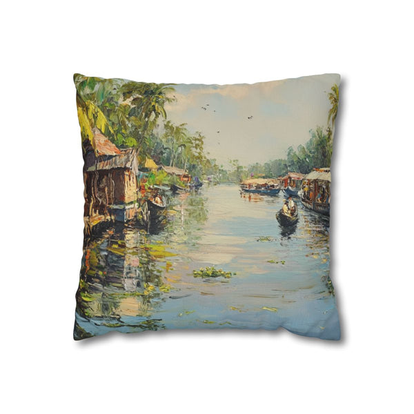The Backwaters Kerala Painting Maze of Increasingly (Edition X) — Double-Sided Cushion Cover — Front Double-Sided Cushion View