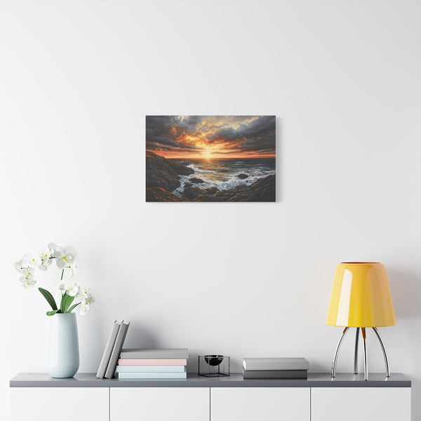 The Wild Atlantic Way Ireland Sunrise Painting a (Edition II) — Stretched Canvas Wall Art — Living Room Wall Lifestyle View
