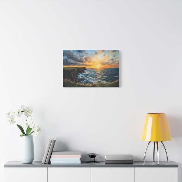 The Wild Atlantic Way Ireland Sunrise Painting a (Edition V) — Stretched Canvas Wall Art — Living Room Wall Lifestyle View