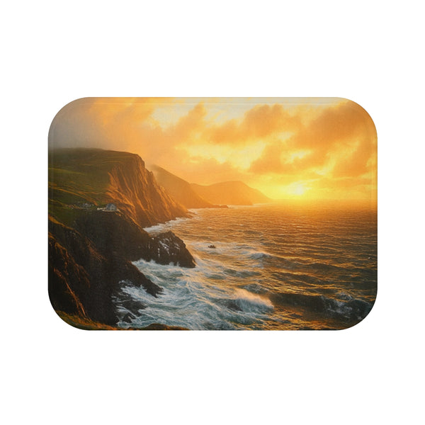 The Wild Atlantic Way Ireland Sunrise Painting a (Edition VI) — Memory Foam Bath Mat — Top-Down Memory Foam Bath Mat View