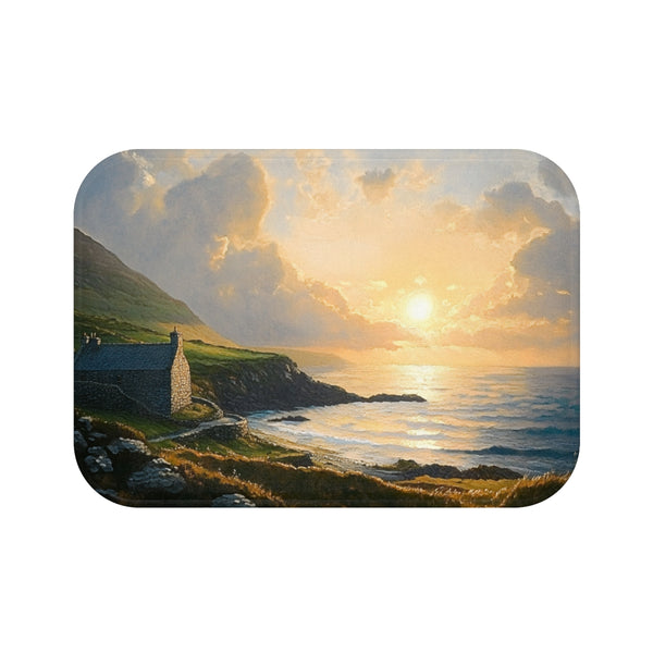 The Wild Atlantic Way Ireland Sunrise Painting a (Edition VII) — Memory Foam Bath Mat — Top-Down Memory Foam Bath Mat View
