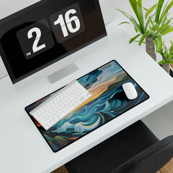 The Wild Atlantic Way Ireland Sunrise Painting a (Edition VIII) — XXL Gaming Desk Mat — Gaming & Workspace Desk Setup View