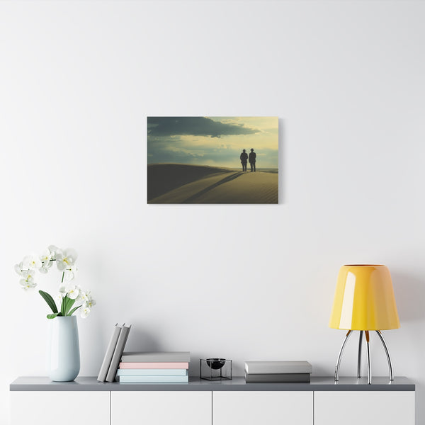 Wright Brothers First Airplane Flight at Kitty Hawk — Stretched Canvas Wall Art — Living Room Wall Lifestyle View