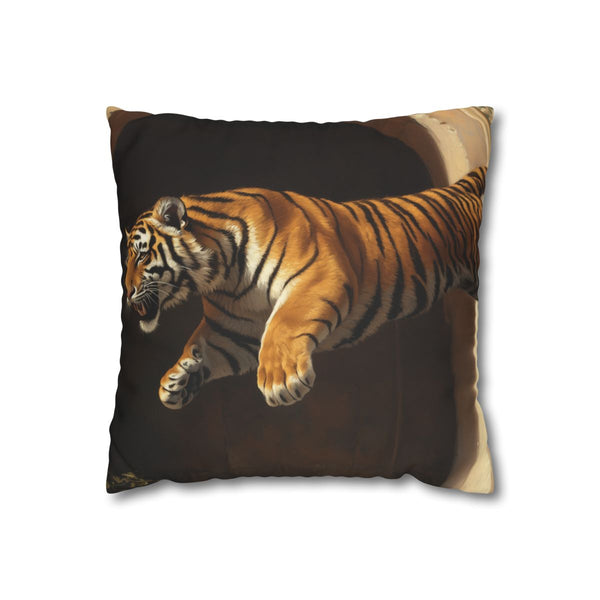 Tiger Leaping Through Portals — Double-Sided Cushion Cover — Front Double-Sided Cushion View