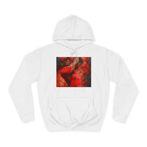 Tiger Woods Graphic Unisex College Hoodie - Arctic White Front