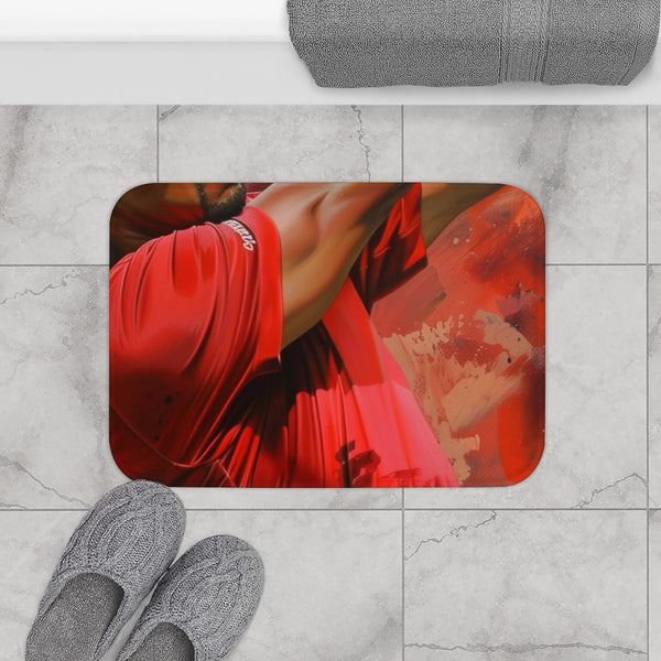 Tiger Woods — 61×43 Memory Foam Bath Mat — Modern Bathroom Floor Lifestyle View