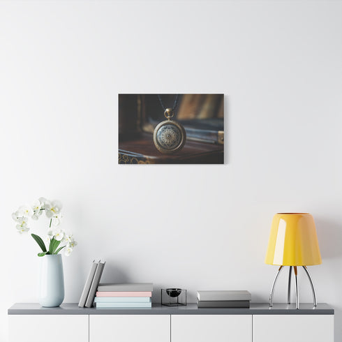 Time Machine Disguised As Locket — Stretched Canvas Wall Art — Living Room Wall Lifestyle View