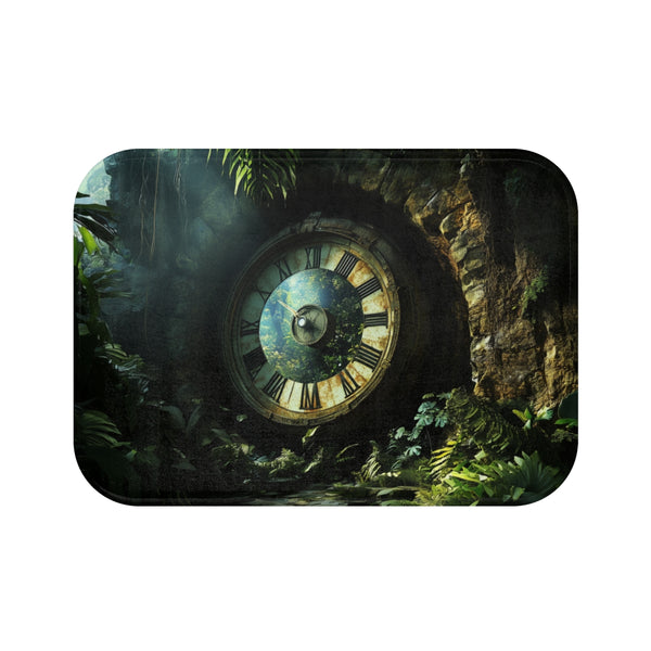 Time Machine Hidden in a Jungle (Edition II) — 61×43 Memory Foam Bath Mat — Top-Down Velvet Microfibre Artwork View