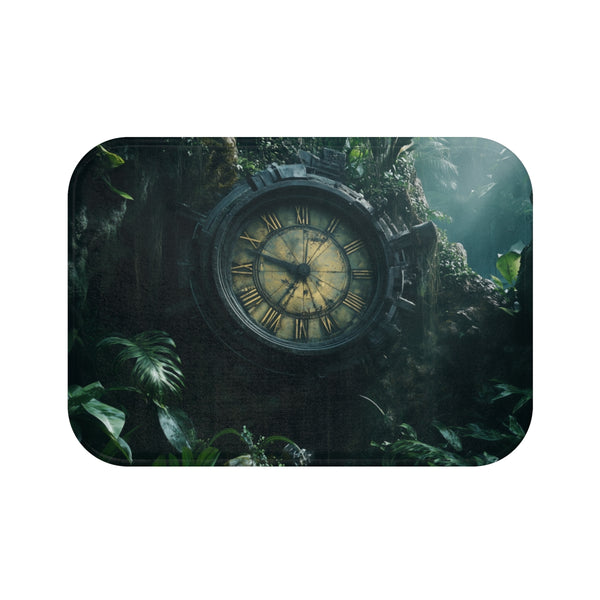 Time Machine Hidden in a Jungle (Edition IV) — 61×43 Memory Foam Bath Mat — Top-Down Velvet Microfibre Artwork View