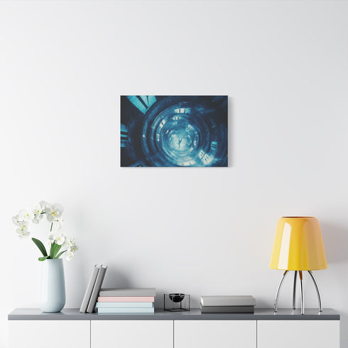 Time Vortex with Melting Numbers (Edition III) — 24×16 Canvas Wall Art — Living Room Wall Lifestyle View