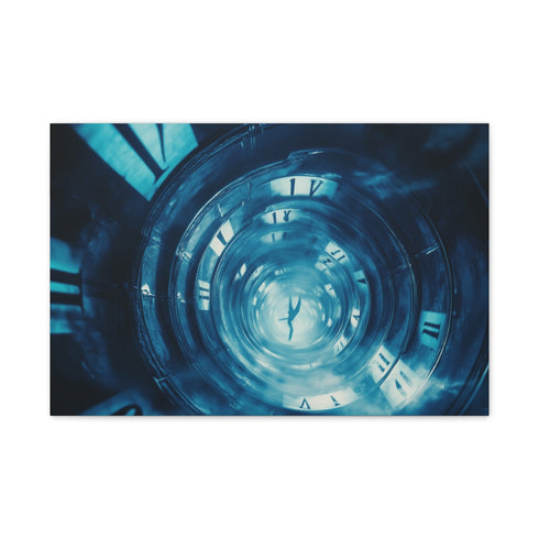 Time Vortex with Melting Numbers (Edition III) — 24×16 Canvas Wall Art — Front Gallery-Wrapped Canvas View