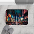 Times Square Night — Non-Slip Bath Mat — Bathroom Floor Lifestyle View
