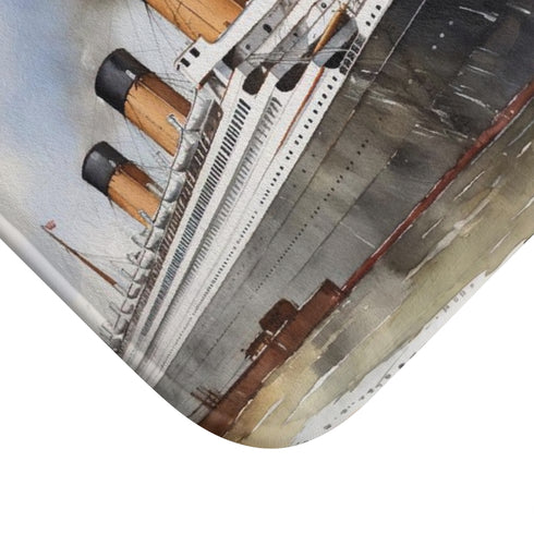 Titanic Ship — Non-Slip Bath Mat — Cushioned Memory Foam & Non-Slip Backing Detail