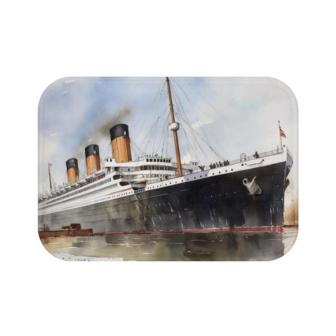 Titanic Ship — Non-Slip Bath Mat — Top-Down Velvet Microfibre Artwork View