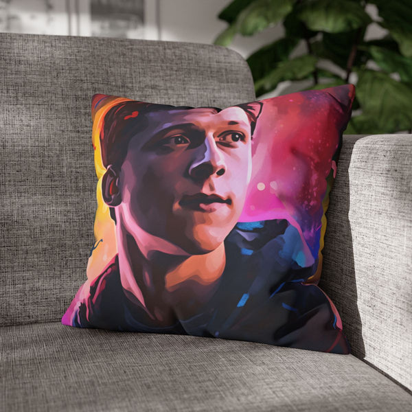 Tom Holland Watercolor Neon Colors — Double-Sided Cushion Cover — Sofa & Armchair Living Room Lifestyle View