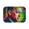 Tom Hanks Neon Pop Art Watercolor — Non-Slip Bath Mat — Top-Down Velvet Microfibre Artwork View