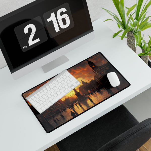 Trafalgar Square London Rainy Evening (Edition X) — XXL Gaming Desk Mat — Gaming & Workspace Desk Setup View