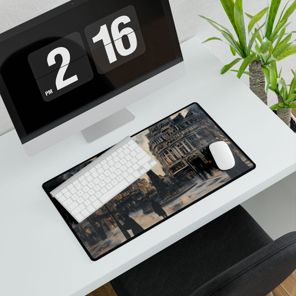 Trafalgar Square London Rainy Evening (Edition VI) — XXL Gaming Desk Mat — Gaming & Workspace Desk Setup View