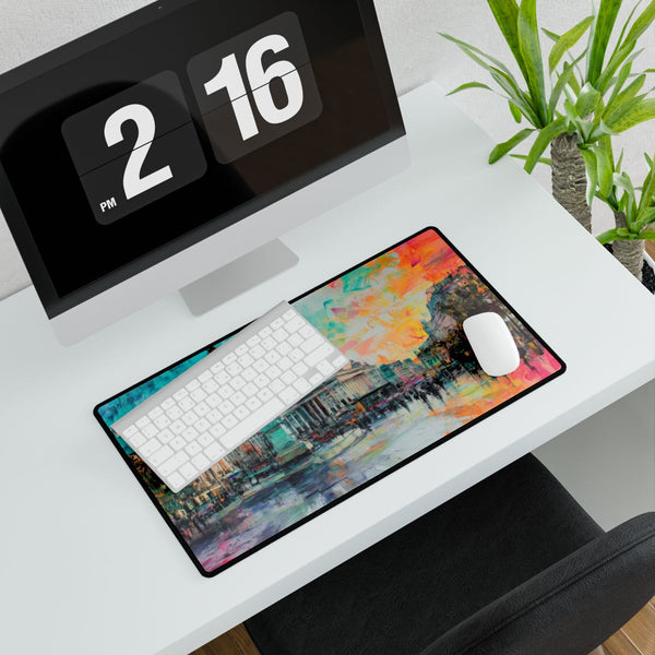 Trafalgar Squar London Painting (Edition VI) — XXL Gaming Desk Mat — Gaming & Workspace Desk Setup View