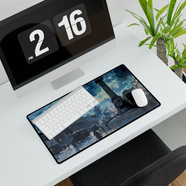 Trafalgar Square London Rainy Evening (Edition XI) — XXL Gaming Desk Mat — Gaming & Workspace Desk Setup View